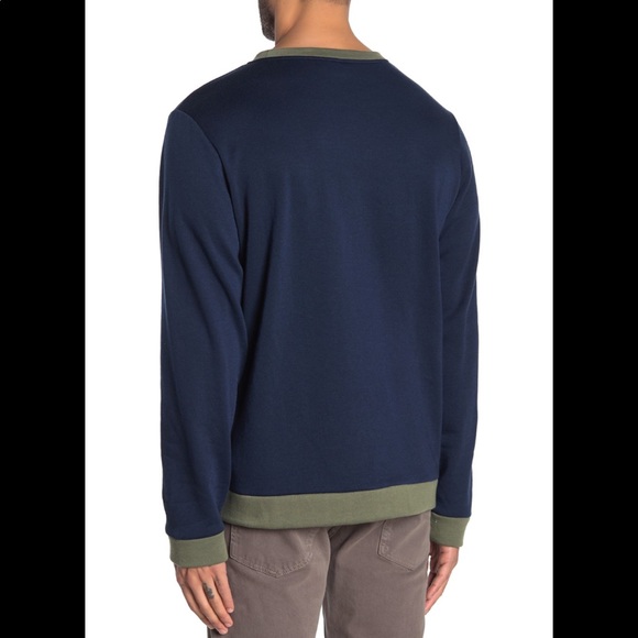 Onia Hudson Crewneck, Navy w/ Army Green Trim - Picture 2 of 15